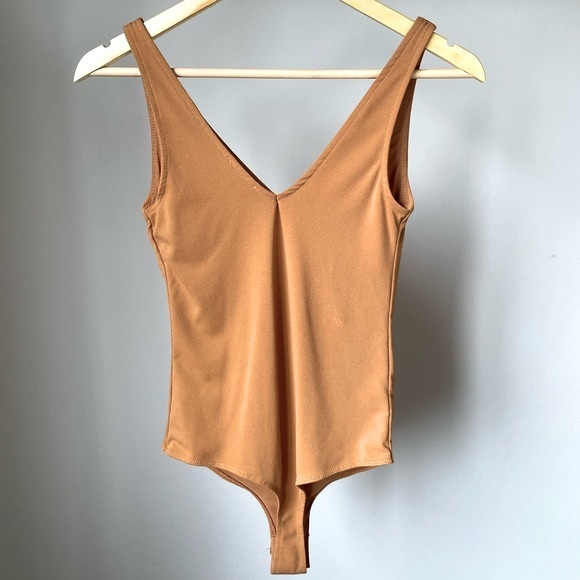 Dynamite Mustard High Point Bodysuit with Ruching - Picture 4 of 5